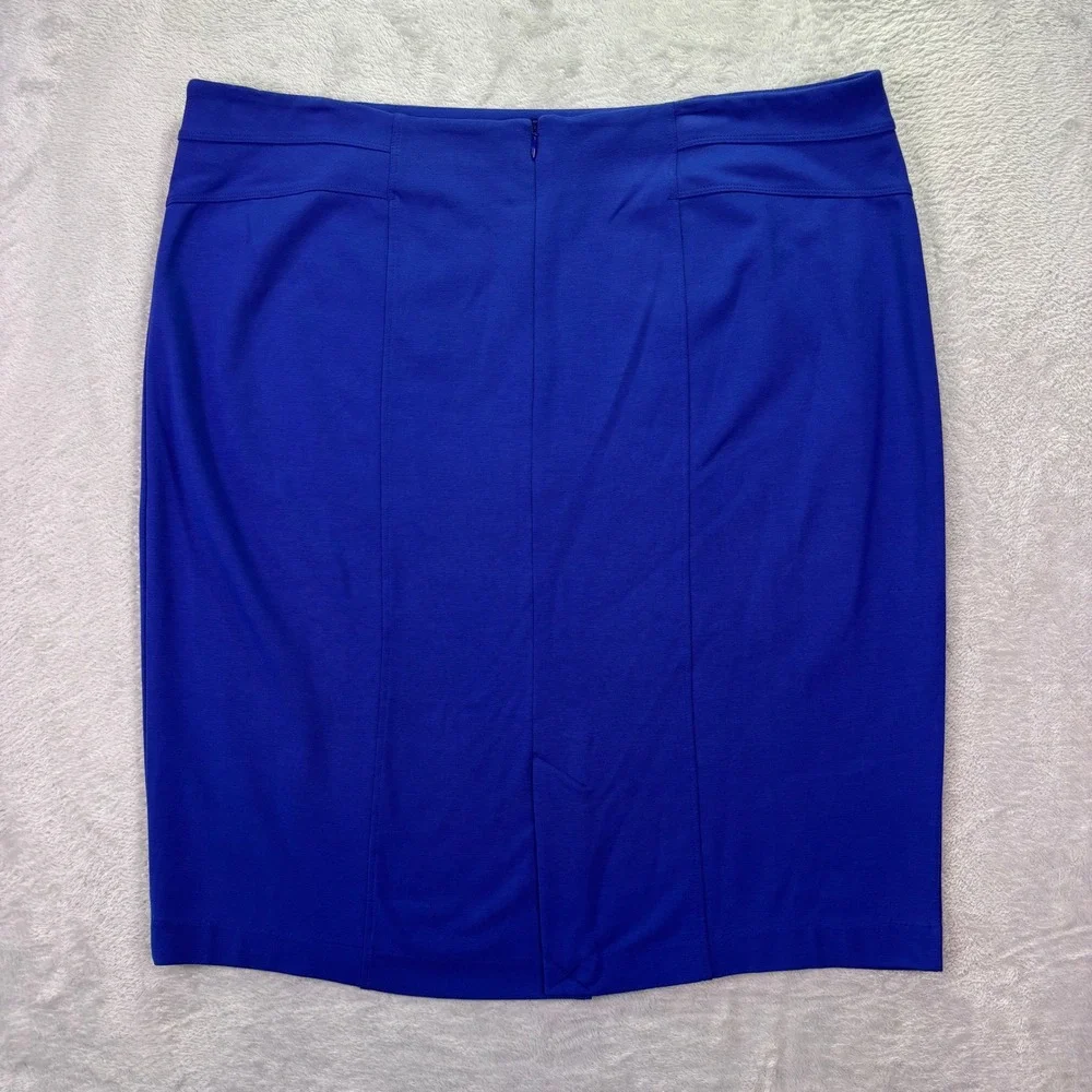 NWT Chico's‎ Women Skirt Sz 3 Blue Grotto Solid Seamed Ponte Pencil Skirt